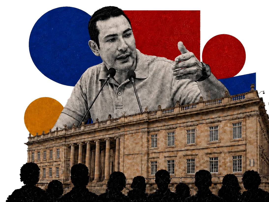 José David frente al Congreso con la gente
